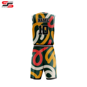 Uniforme d'équipe de basket-ball en maille sublimé personnalisé respirant pour hommes imprimé Technics Style rétro ensembles de maillots de basket-ball - Product Image 2