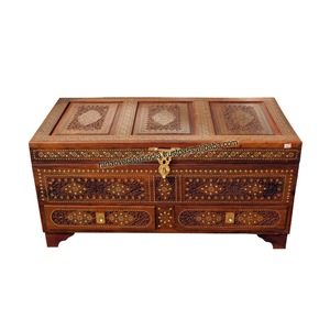 Coffre de rangement Feng Shui en bois artisanal, vente en gros d'usine, coffre au trésor premium avec incrustation en laiton - Product Image 2