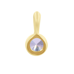 Pendentif de mariage en argent sterling 925 plaqué or et rhodium avec zircon cubique iolite de forme ronde pour la fabrication de bijoux et colliers - Product Image 5