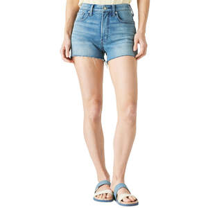 Lucky Brand Shorts da Donna a Vita Alta in Denim Vintage con Taglio a Cucce, Taglie Forti, Blu 31, Taglio Dritto, con Strass, Effetto Usurato, Lavato e Stampato - Product Image 1