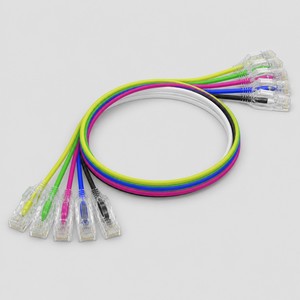 Câble <span class=keywords><strong>Ethernet</strong></span> Patch Cat6A UTP Ultra Mince 28AWG Cuivre Toronné 10 Gbit/s RJ45 avec Gaine Transparente en PVC Longueur Personnalisée - Product Image 4