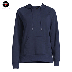 Sudadera con capucha de manga larga de gran tamaño para mujer de algodón sólido de alta calidad al mejor precio - Product Image 5