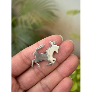 Colgante de Unicornio de Plata 925 con Diamante Corte Princesa, Bañado en Rodio, Estilo Religioso, para Joyería, Material Oro Platino - Product Image 2