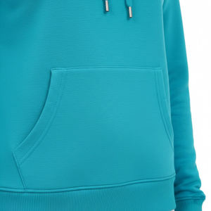 Sweat à capuche personnalisé cyan unisexe coupe ajustée et ample en molleton de coton épais, vente en gros, streetwear de luxe, sweat à capuche vierge - Product Image 5