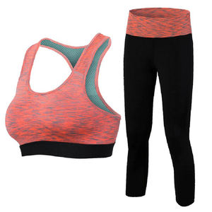 Vente chaude 2 pièces ensemble taille haute serré sans couture Fitness Leggings court respirant doux soutien-gorge écologique pour l'entraînement en cours d'exécution - Product Image 4