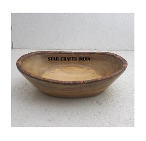 Bol en bois personnalisé en gros de stockage à la main 100% racine naturelle bol d'artisanat en bois original bols de service à salade de fruits - Product Image 3