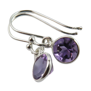 Pendientes colgantes de plata de ley sólida 925, forma de piedra preciosa de amatista, diseño de moda para fiesta, ropa informal, joyería de plata para mujer - Product Image 1