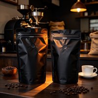 Sacs d'emballage pour café, sacs à café personnalisés, sacs à café à fond plat avec valve et fermeture éclair, sacs à café 100g 250g 500g 1kg