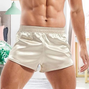 Batas Cortas de Satén de Seda para Hombre, Ropa de Dormir de Color Puro, Ropa Interior - Product Image 3