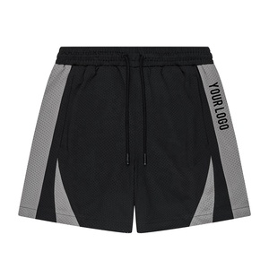 Shorts de sport décontractés pour hommes avec logo personnalisé, en maille tricotée, séchage rapide, respirants, pour le basketball, style streetwear, avec cordon de serrage - Product Image 1