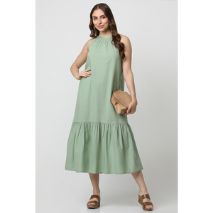 Suministro de fábrica Venta caliente Verano Mujeres OEM ODM Sin mangas Casual Vestido de lino para mujeres y niñas en la fabricación al por mayor - Product Image 1