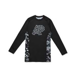 OEM Custom Unisex Men's <b>Rashguard</b> Long Compression MMA Spandex Fabric Customizable Adult Sublimated Printed Long Rashguards - Product Image 1