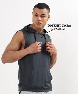 Stringer Hoodie - Imported Dotknit <b>Lycra</b>(GSM 180) <b>Mens</b> Muscle Singlet Stringer Running Fitness Gym Tank Top <b>Men</b> - Product Image 4