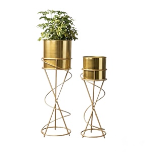 Juego de 3 macetas de metal de calidad superior, soporte para macetas para uso en el hogar y el jardín, maceta dorada y soporte dorado a precio de lote - Product Image 6