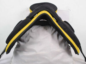 ADEEFA sillín inglés sin árboles amarillo sintético hecho a mano con herrajes SUS304 todos los tamaños disponibles venta India - Product Image 2