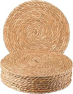 แผ่นรองจานปอกระเจาทรงกลมแผ่นรองน้ำผักตบชวาธรรมชาติทนความร้อนแผ่นรองจานผ้าไม่ลื่น - Product Image 1