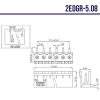 2EDG-5.08 3P Bornier à vis enfichable à 3 broches avec connecteur à broches droites pour PCB Marque nationale