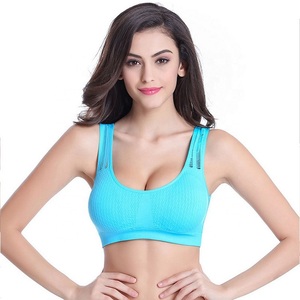 Fabricants OEM personnalisés gilet respirant entraînement séchage rapide contraste reliure haut court pour les femmes Gym Fitness soutien-gorge de sport - Product Image 1