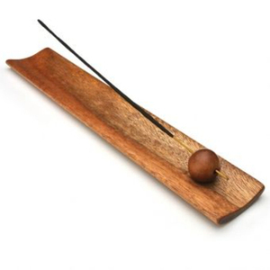 Teak Wood <b>Incense</b> <b>Stick</b> <b>Holder</b> Natural Finished Tabletop Stand Bamboo Style Home Decor Bakhoor Burner <b>for</b> Daily Use From India - Product Image 1