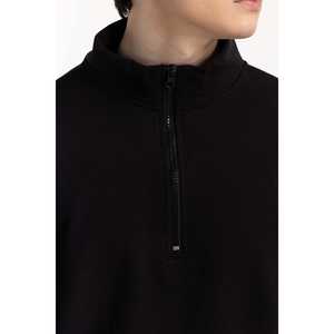 <b>Maroon</b> Organic French Terry 100% Cotton Breathable Half Zip Sweatshirt Custom Logo Pullover Casual Streetwear Hoodie <b>Top</b> OEM ODM - Product Image 3