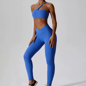 Ensemble de yoga 2 pièces pour femme, taille élastique, grande taille, écologique, de haute qualité, avec leggings respirants à séchage rapide en Spandex/Nylon - Product Image 6