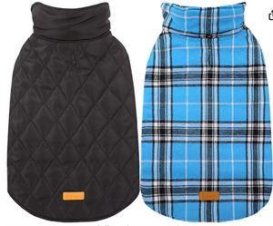 Customized Logo Pet Puffer Jacket Thin Flannel <b>Dog</b> <b>Clothes</b> for Winter Reversible Canvas Fabric with Fox Fur Plus Size - Product Image 2