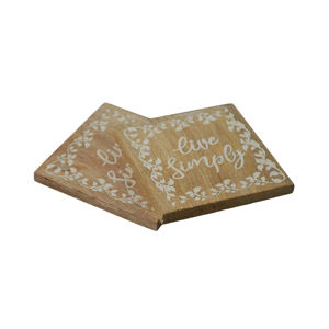 ที่รองแก้วไม้วอลนัทสีน้ำตาลเข้มดีไซน์คลาสสิกจานรองแก้วพร้อมผิวเคลือบธรรมชาติสำหรับตกแต่งบ้านและโรงแรม - Product Image 3