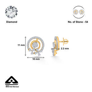 Diva Bow 18K Gold Drop <b>Earrings</b> with <b>Pearl</b> & Zircon for Wedding - Product Image 5