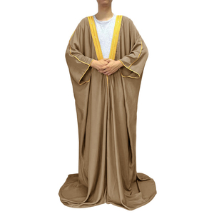 Thobes Daffah pour hommes Thobes Daffah pour hommes sur mesure poitrine brodée pour hommes musulmans Thobes en coton vêtements islamiques couleur unie traditionnelle - Product Image 6