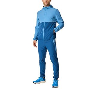 Ensemble coupe-vent personnalisé pour hommes-Veste courte et jogging Survêtement deux pièces à fermeture éclair Vêtements d'hiver en polyester - Product Image 1