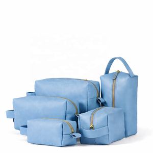 Bolsa de Cosméticos de Cuero Personalizada de Fábrica, Bolsa de Maquillaje de Doble Capa, Portátil, Grande, de Viaje, con Cierre de Cremallera para Hombres y Mujeres - Product Image 5