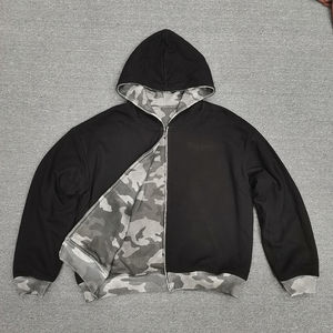 Sudadera con Capucha de Invierno Vintage Ecológica de Doble Capa Reversible Personalizada, Estilo Holgado y Corto, de Doble Cara para Hombre - Product Image 4