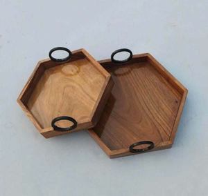 Bandeja de Servir Rectangular Decorativa de Madera de Acacia, Diseño Personalizado para Cocina, Desayuno, Almuerzo y Cena - Product Image 2