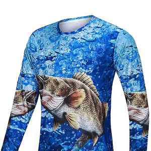 Ropa de Pesca de Alta Calidad 100% Poliéster con Protección Solar UPF50, Secado Rápido, Estampado por Transferencia de Calor, Manga Larga, Cuello Camisero para Hombre - Product Image 4