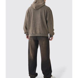 Sweat à capuche surdimensionné pour homme, effet délavé, lourd, respirant, de haute qualité - Product Image 2