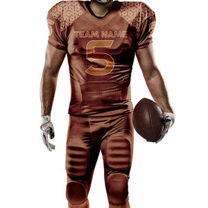 2025 ensemble de Football américain personnalisé respirant Polyester Durable rembourré maillot et pantalon avant Logo en gros pour les Sports d'équipe - Product Image 1