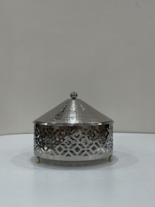 ชามเสริฟทรงกลมพร้อมฝาปิดชุดถ้วยอาราบิก3ชุดตกแต่งสีทองพร้อมฝาปิดวันที่น่าสนใจ - Product Image 2