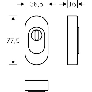 Stainless Steel 6204 Oval with Cylinder Cover 16 mm Thick FSB Protective Rosette 73 3249 for Furniture <b>Hardware</b> - Product Image 3