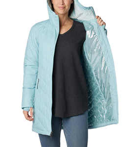 Oem Respirant Grande Taille Femmes Noir Long Surdimensionné Doudoune Couleur Solide Chaud À Capuche Hiver Manteau Rembourré Avec Fermeture Éclair - Product Image 4