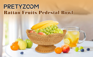 VGREENART Luxury Boho Style Bamboo Rattan Coasters Set Handmade Eco-Friendly 6-Piece Home <b>Storage</b> Organization - Product Image 2