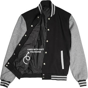 Blouson universitaire court 100 % respirant en laine personnalisée, modèle 2026, avec fermeture personnalisée - Product Image 5