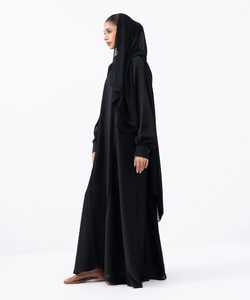 Nouvelle Abaya Musulmane Simple et Naturelle de Luxe Faite à la Main, Cardigan Modeste Assorti à un Hijab - Product Image 3