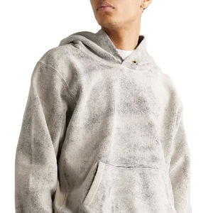 Personnalisé Vintage solide lavage à l'acide lourd sweat à capuche pour hommes 100% coton éponge française hiver surdimensionné Streetwear doublé respirant - Product Image 2