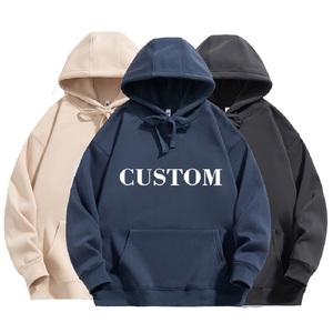 Men's Solid Color Puff Printing Hoodie <b>Sweatshirt</b> Full Custom Made Autumn Winter Clothing Oversized Hoodie - Product Image 1