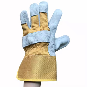 2025 gants de soudage en cuir de vache jaune robustes gants de travail de protection résistants aux coupures à paume complète pour un usage quotidien Style uni - Product Image 3