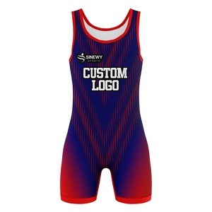 ชุดมวยปล้ำผู้ใหญ่แบบสั่งทำคุณภาพสูง น้ำหนักเบา ผลิตด้วยเทคนิคซับลิเมชั่น ผ้าสแปนเด็กซ์/โพลีเอสเตอร์ ระบายอากาศ แห้งเร็ว พร้อมโลโก้ด้านหน้า - Product Image 3