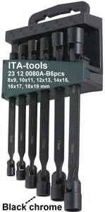 Kit d'outils métriques OEM à faire soi-même, clé à douille flexible à double extrémité avec finition chromée noire, acier au chrome-vanadium - Product Image 2