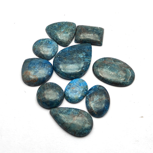 10 pièces naturel néon Apatite 10-20mm ovale poire coussin Cabochon 50.44 Gms Lot Iroc ventes taille libre mélange forme pierre précieuse en vrac - Product Image 2