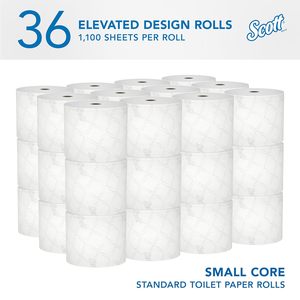 Papier toilette Scott Professional Small Core, 4" x 4" 2 plis, 1100 feuilles, 36 rouleaux/boîte (47305) - Product Image 4