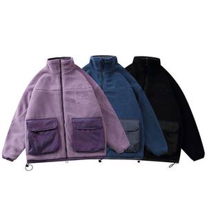 OEM High Quality Winter Zip Up <b>Fleece</b> <b>Sherpa</b> Jacket <b>Men</b> Custom Logo Oversized <b>Sherpa</b> <b>Fleece</b> Jacket Cargo Pocket - Product Image 6